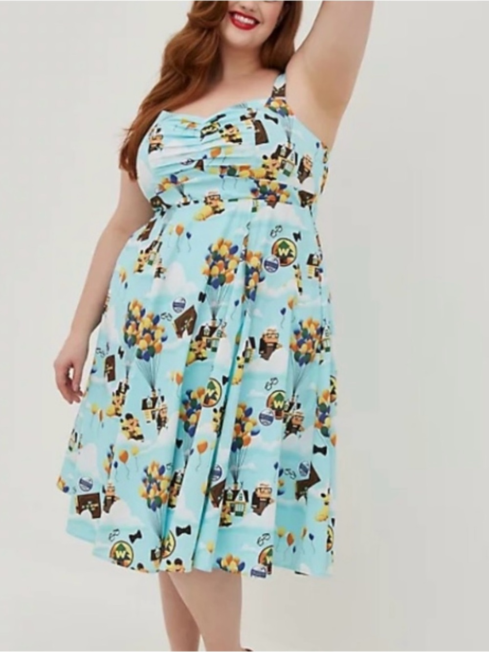 Torrid Disney Pixar UP Light Blue Balloon Print Sleeveless A-Line Dress Size 2X